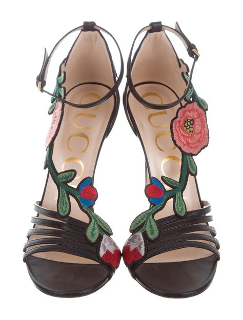 gucci embroidered sandals|gucci sandals female.